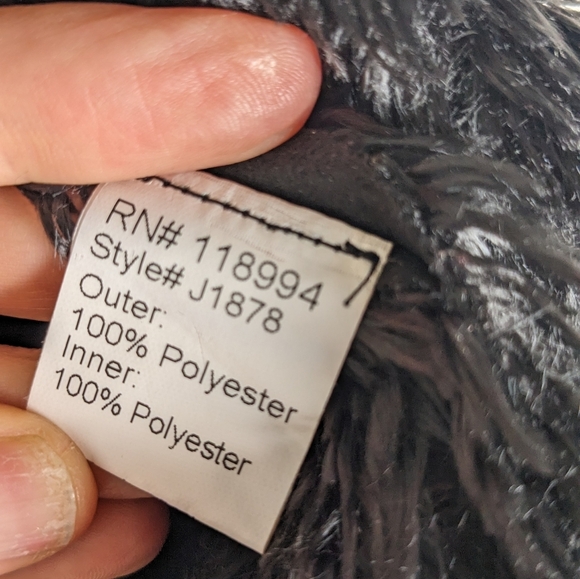 Black suede shearling cropped‎ jacket, vintage style, Pico 1988 size S - Picture 13 of 16